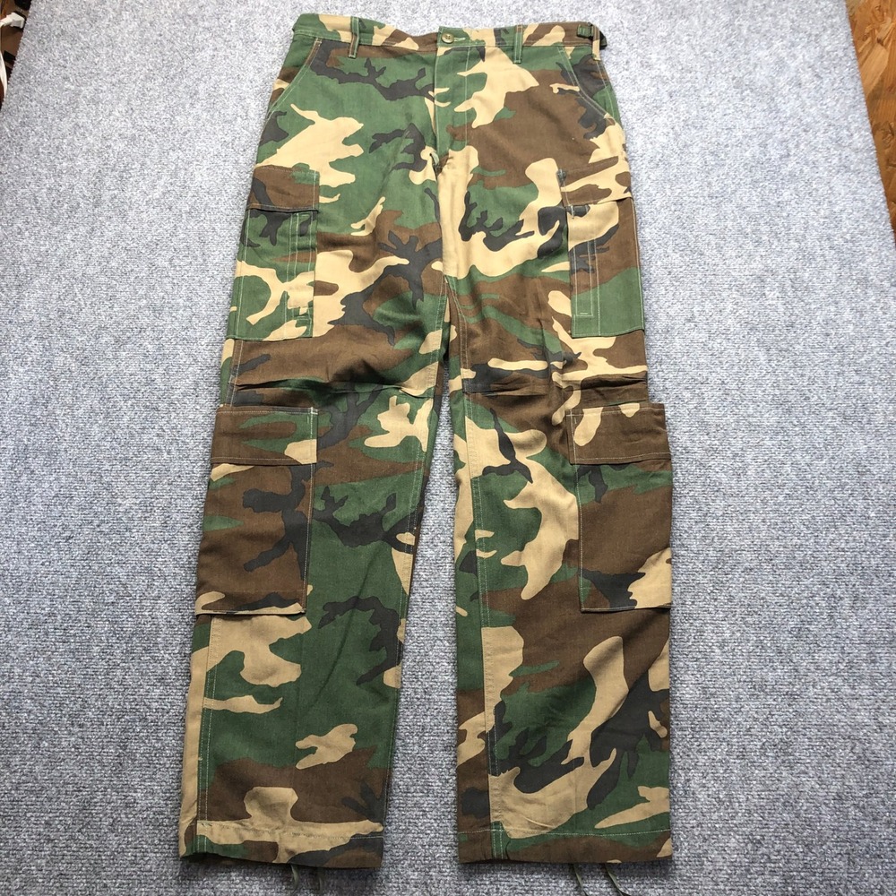 US Military Woodland Camo Cargo Pants Mens Medium Regular 8415-01-345-5226